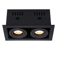 Lucide CHIMNEY recessed spotlight 2xGU10 Sand Black Aluminium IP20 220-240V 205x115mm modern design