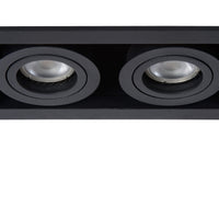 Lucide CHIMNEY recessed spotlight 2xGU10 Sand Black Aluminium IP20 220-240V 205x115mm modern design