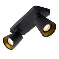 Lucide TURNON Spot de plafond LED, 2x5W GU10, dim to warm 2200K-3000K, Aluminium Noir, IP20
