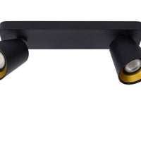 Lucide TURNON Spot de plafond LED, 2x5W GU10, dim to warm 2200K-3000K, Aluminium Noir, IP20