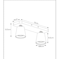 Lucide TURNON Spot de plafond LED, 2x5W GU10, dim to warm 2200K-3000K, Aluminium Noir, IP20