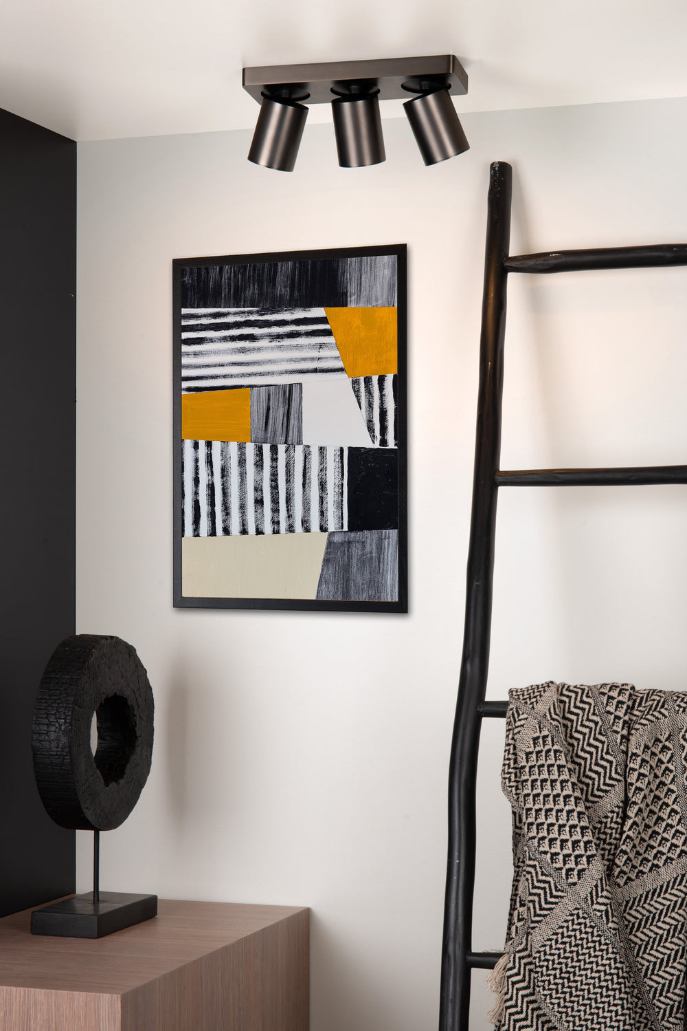 Lucide NIGEL LED ceiling spotlight 3x5W GU10 dim to warm 2200K-3000K 960 lumens Anthracite IP20 adjustable