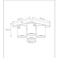 Spot LED de plafond Lucide NIGEL, 4x5W GU10 dim to warm 2200K-3000K, carré Aluminium blanc, IP20