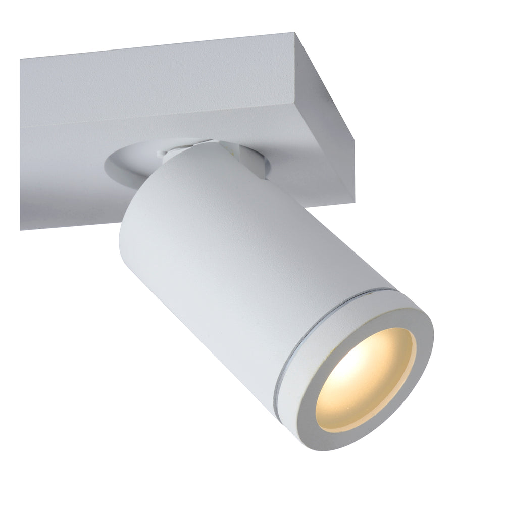Lucide TAYLOR LED bathroom ceiling spotlight, 2x5W GU10, 2200K-3000K dim to warm, IP44 Sand White