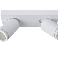 Lucide TAYLOR LED bathroom ceiling spotlight, 2x5W GU10, 2200K-3000K dim to warm, IP44 Sand White