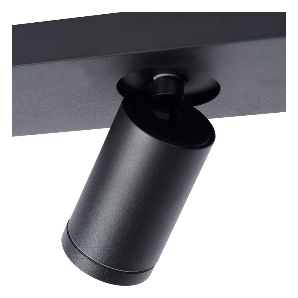 Lucide Taylor LED ceiling spot for bathroom, 3x5W GU10 dim to warm 2200K-3000K, IP44, Sand Black
