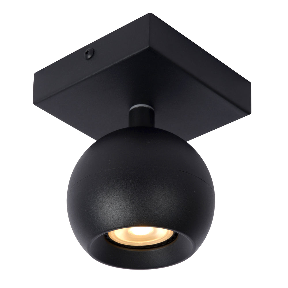 Lucide FAVORI LED ceiling spotlight Black, 1xGU10, 230V, IP20, dimmable, adjustable 360° metal modern design