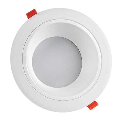 Spot encastré LED Spectrum 30W 2400 lumens 3000K blanc chaud IP44 Boîtier blanc Découpe 230mm