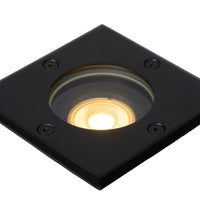 Lucide BILTIN LED ground spot, 1xGU10, IP67, 220-240V, Sand Matt Black, square outdoor recessed light