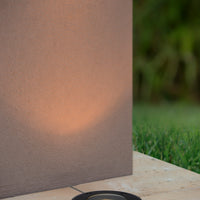 Lucide BILTIN LED ground spot IP67 Sand Matt Black Ø108mm GU10 220-240V outdoor inground light