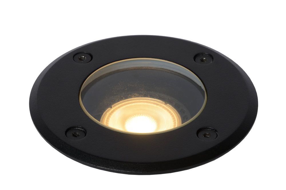 Lucide BILTIN LED ground spot IP67 Sand Matt Black Ø108mm GU10 220-240V outdoor inground light