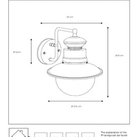 Applique murale d’extérieur Lucide FIGO, ronde 215mm, culot E27, IP44 Boîtier en acier-aluminium noir