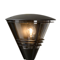 Lucide LIVIA wall light Black, modern aluminum, E27 socket, 60W max, IP44 outdoor indoor lighting