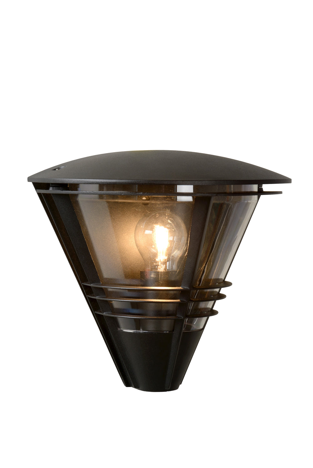 Lucide LIVIA wall light Black, modern aluminum, E27 socket, 60W max, IP44 outdoor indoor lighting