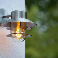 Lucide ZICO wall light stainless steel round IP44 E27 classic indoor outdoor 220-240V Ø218mm