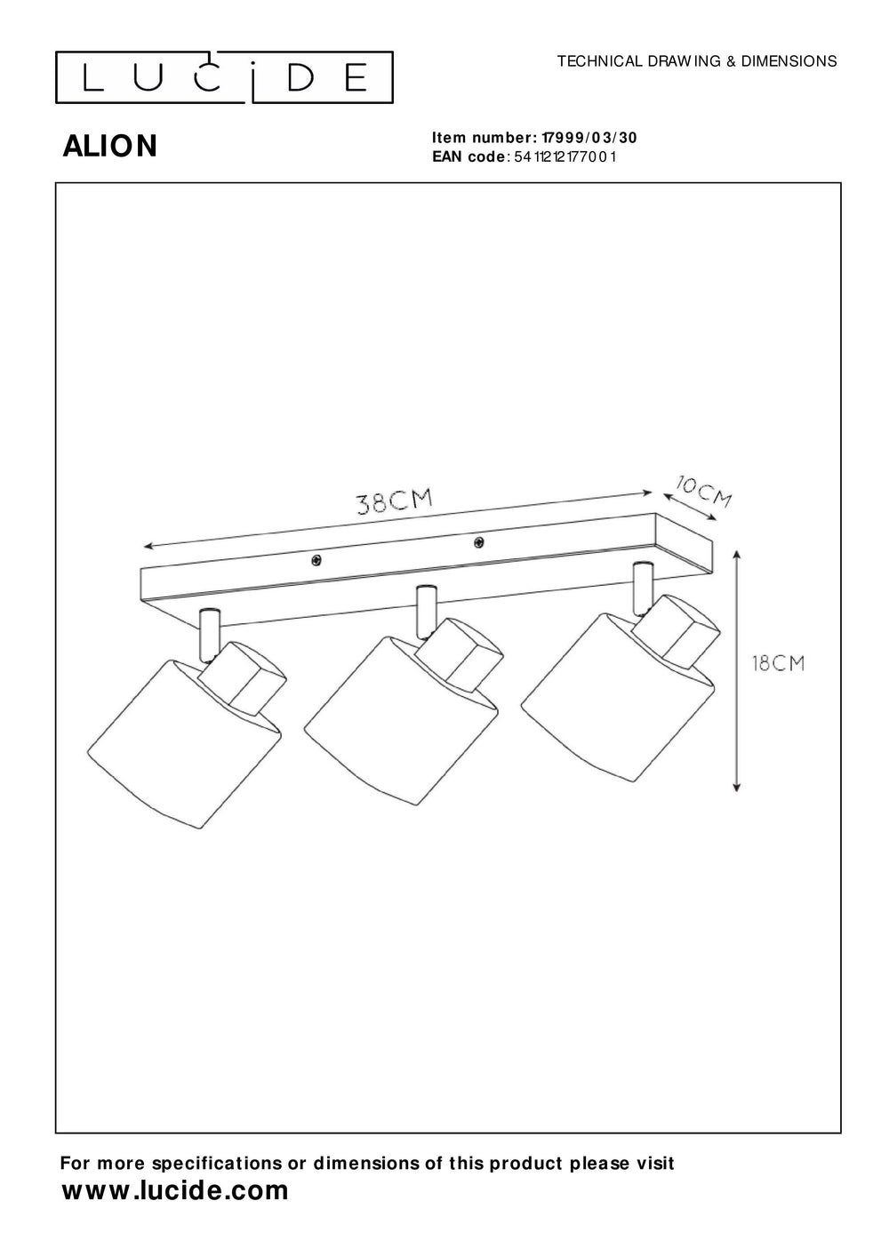Lucide ALION ceiling spotlight 3xE14 Black, adjustable retro metal indoor light, IP20, dimmable 230V