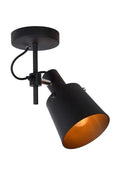 Lucide QUINNY Black ceiling spotlight, 1xE27, 40W max, IP20 steel housing, rotatable and tiltable