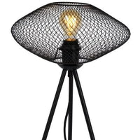 Lampe de table LED Lucide MESH, design ovale en métal, douille E27, 40W max, 220-240V, IP20, Noir Mat, 300x300x410mm