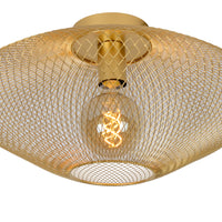 Lucide MESH ceiling light, 1xE27, 40W max, IP20, Sandy Gold metal, 450x450x240mm modern design