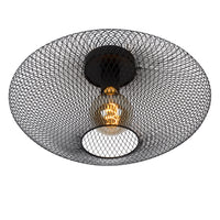 Plafonnier Lucide MESH Ø45cm, douille E27, 220-240V, 40W max, métal noir mat, design moderne IP20