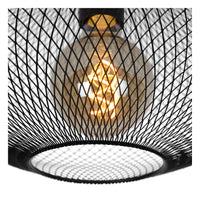 Plafonnier Lucide MESH Ø45cm, douille E27, 220-240V, 40W max, métal noir mat, design moderne IP20