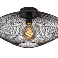 Plafonnier Lucide MESH Ø45cm, douille E27, 220-240V, 40W max, métal noir mat, design moderne IP20