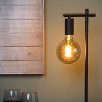Lampe de table Lucide LEANNE, douille E27, 40W max, 220-240V, IP20, métal noir mat moderne, hauteur 52cm