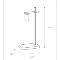 Lampe de table Lucide LEANNE, douille E27, 40W max, 220-240V, IP20, métal noir mat moderne, hauteur 52cm