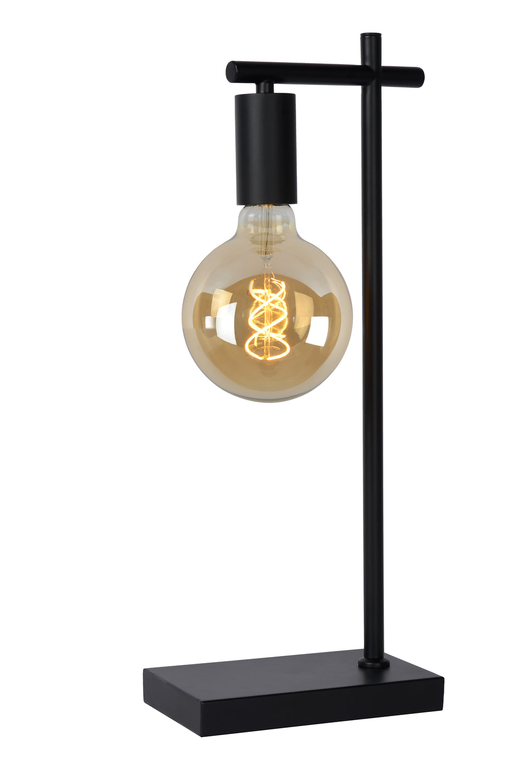 Lucide LEANNE table lamp, E27 socket, 40W max, 220-240V, IP20, modern matt Black metal, 52cm height