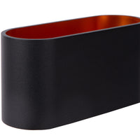 Applique murale Lucide XERA, design ovale moderne, 1xG9, éclairage haut et bas, Aluminium Noir, IP20