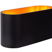 Applique murale Lucide XERA, design ovale moderne, 1xG9, éclairage haut et bas, Aluminium Noir, IP20