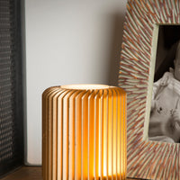 Lucide TURBIN lampe de table LED 5W 3000K Or Satiné design cylindre métal moderne avec interrupteur sur cordon IP20