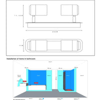 Lucide LENNERT spot LED de plafond de salle de bain, 2x5W GU10 dimmable, 3000K, IP44, Noir Sable Mat