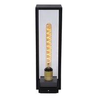 Lucide Laurens lampe de socle extérieure, culot E27, étanche IP54, boîtier en métal noir avec diffuseur en verre