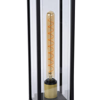 Lucide Laurens lampe de socle extérieure, culot E27, étanche IP54, boîtier en métal noir avec diffuseur en verre