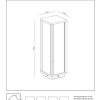 Lucide Laurens lampe de socle extérieure, culot E27, étanche IP54, boîtier en métal noir avec diffuseur en verre