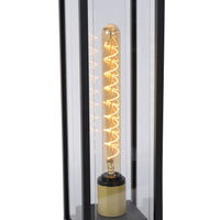Lucide Laurens lampe de socle extérieure, culot E27, étanche IP54, boîtier en métal noir avec diffuseur en verre
