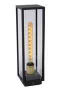 Lucide Laurens lampe de socle extérieure, culot E27, étanche IP54, boîtier en métal noir avec diffuseur en verre