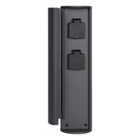 Lucide borne de prise de courant extérieure IP44, prises avec terre Type F, finition aluminium anthracite, hauteur 40cm