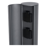 Lucide borne de prise de courant extérieure IP44, prises avec terre Type F, finition aluminium anthracite, hauteur 40cm
