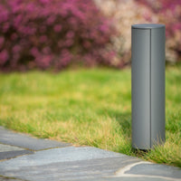 Lucide borne de prise de courant extérieure IP44, prises avec terre Type F, finition aluminium anthracite, hauteur 40cm