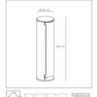 Lucide borne de prise de courant extérieure IP44, prises avec terre Type F, finition aluminium anthracite, hauteur 40cm