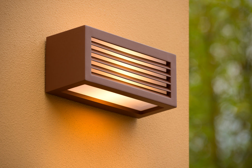 Lucide DIMO applique murale d'extérieur Anthracite, culot E27, IP54, boîtier en aluminium, 220-240V, design moderne en forme de boîte