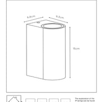 Lucide BOOGY wall light indoor outdoor 2xGU10 IP44 Rusty aluminum modern up down lighting