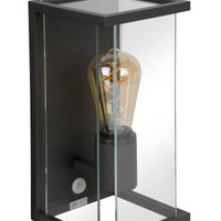 Lucide CLAIRE LED wall light Anthracite, 1xE27, IP54, with motion and day/night sensor, 220-240V