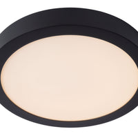 Lucide BRICE Plafonnier LED, 30W 3000K dimmable, IP44 rond 30cm, Noir Mat, éclairage moderne de salle de bain