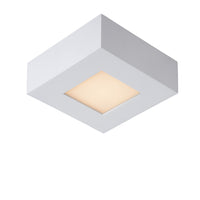 Lucide BRICE plafonnier de salle de bain LED, dimmable 8W 3000K, IP44, carré aluminium blanc 220-240V