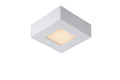 Lucide BRICE plafonnier de salle de bain LED, dimmable 8W 3000K, IP44, carré aluminium blanc 220-240V
