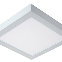 Lucide BRICE plafonnier LED de salle de bain, dimmable 30W 3000K, IP44, Blanc, design carré moderne