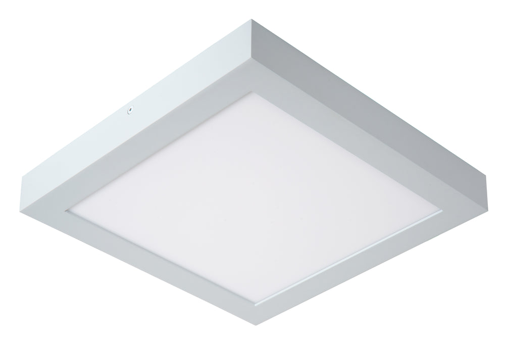 Lucide BRICE plafonnier LED de salle de bain, dimmable 30W 3000K, IP44, Blanc, design carré moderne
